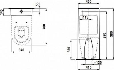 Бачок для унитаза Laufen Kartell 8.2866.1.000.881.1 подвод сзади бачка