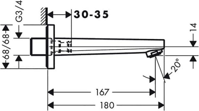 Излив для ванной Hansgrohe Metropol 32542000, хром