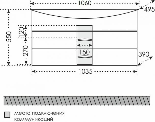 Тумба под раковину СанТа Верона 700195 103.5 см белый