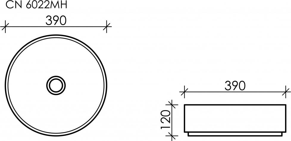 Раковина накладная 39 см Ceramica Nova Element CN6022MH, антрацит матовый