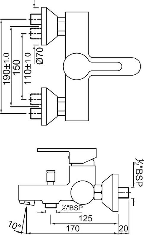 Смеситель для ванны Jaquar Fusion FUS-CHR-29119SHK хром