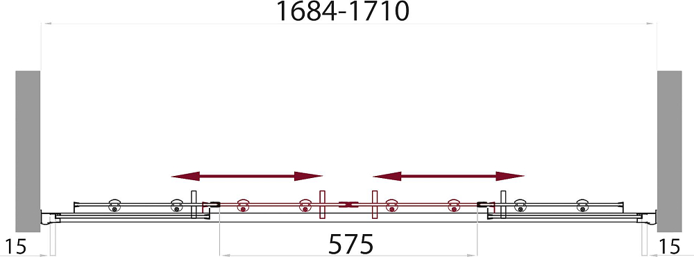 Штора для ванной BelBagno Uno VF 2 170/145 C Cr