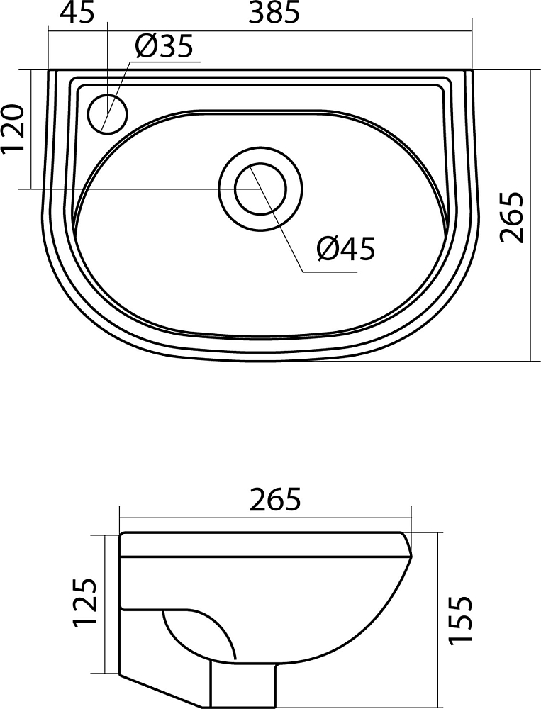 Раковина Santek Бриз 1WH110442 40 см.