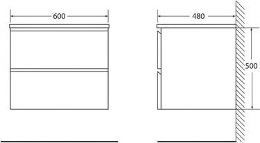 Тумба для комплекта BelBagno LUCE-600-2C-SO-PL polissandro