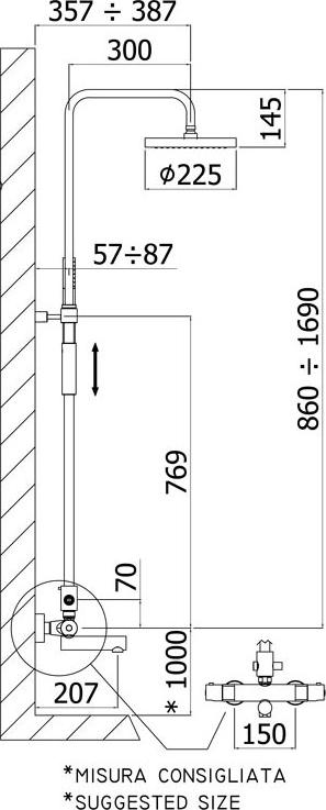 Душевая стойка Paffoni Birillo ZCOL721LIQCR