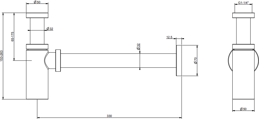 Сифон для раковины Gessi 01377#030, copper PVD