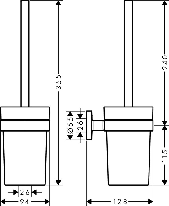 Ёршик с держателем Hansgrohe Logis Universal 41722000, хром