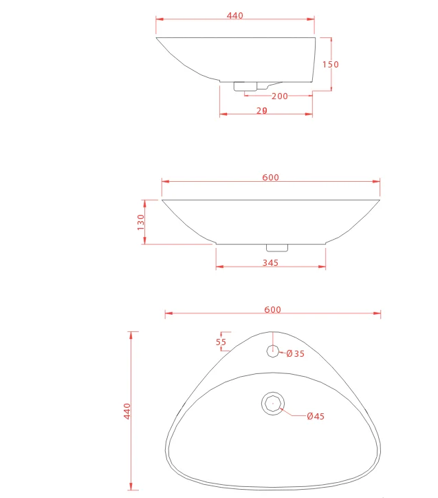 Раковина накладная ArtCeram Plettro PTL001 0100 белый