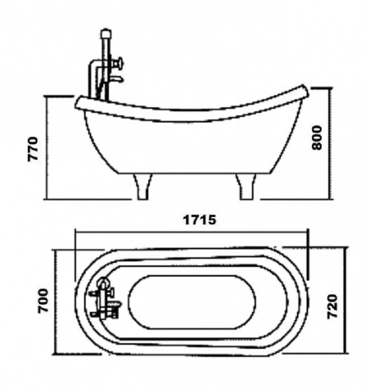 Акриловая ванна Appollo TS TS-1705 белый