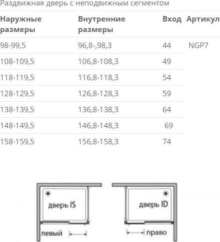 Душевая дверь в нишу Sturm New Generation 120 NGP7IS11830TR L