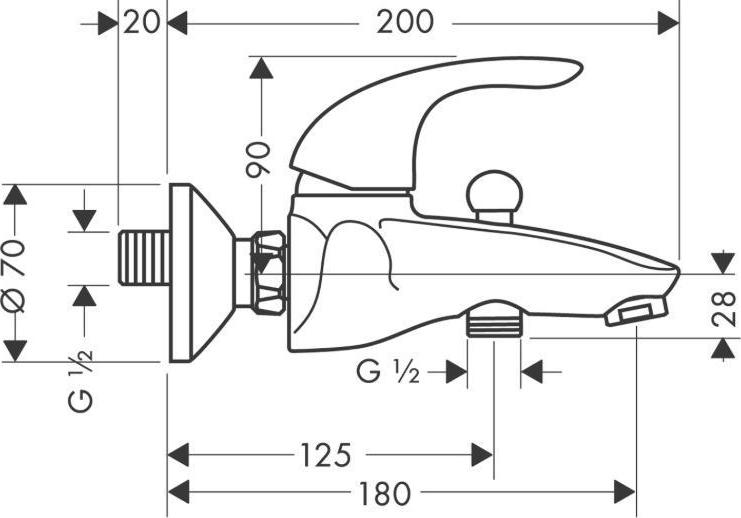 Смеситель для ванны Hansgrohe Focus E 31740000