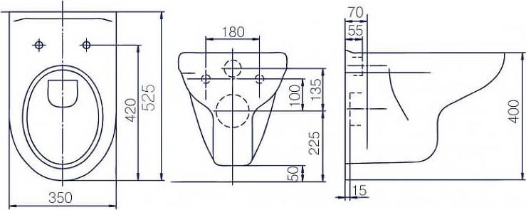 Подвесной унитаз Rosa Элеганс Люкс 4620008195438 белый с сиденьем микролифт