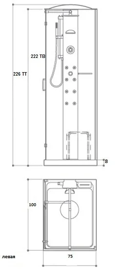 Душевая кабина Jacuzzi Play 9547-177A Sx/9547-178A Dx