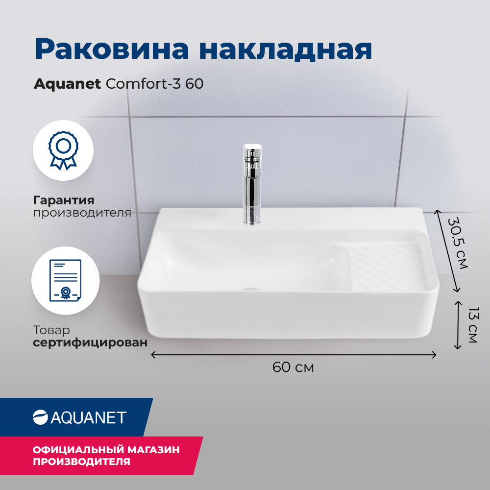 Раковина Aquanet Comfort 00326050 белый