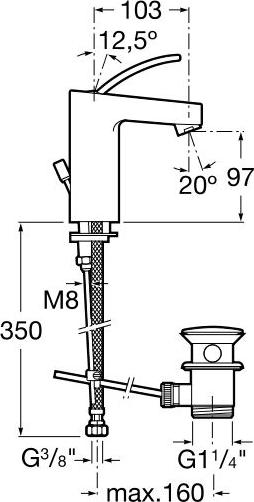 Смеситель для раковины Roca Moai 5A3046C00