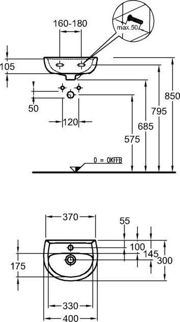 Раковина 40 см Geberit Renova Compact 273040000, белый