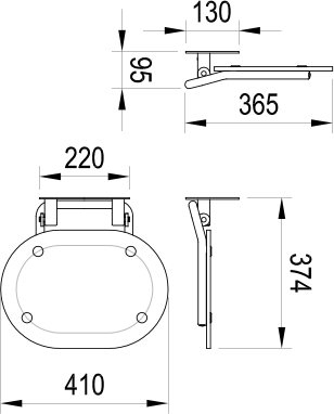 Сиденье для душа Ravak Chrome CLEAR/WHITE B8F0000028