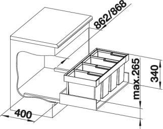 Система сортировки мусора Blanco Flexon II 90/4 521475