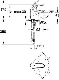 Смеситель для раковины Grohe Euroeco 32733000