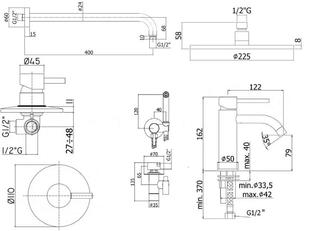 Душевая система Paffoni KIT LIG KITZLIG011CR071 хром