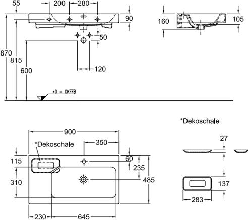 Раковина 90 см Geberit iCon 124195000, белый