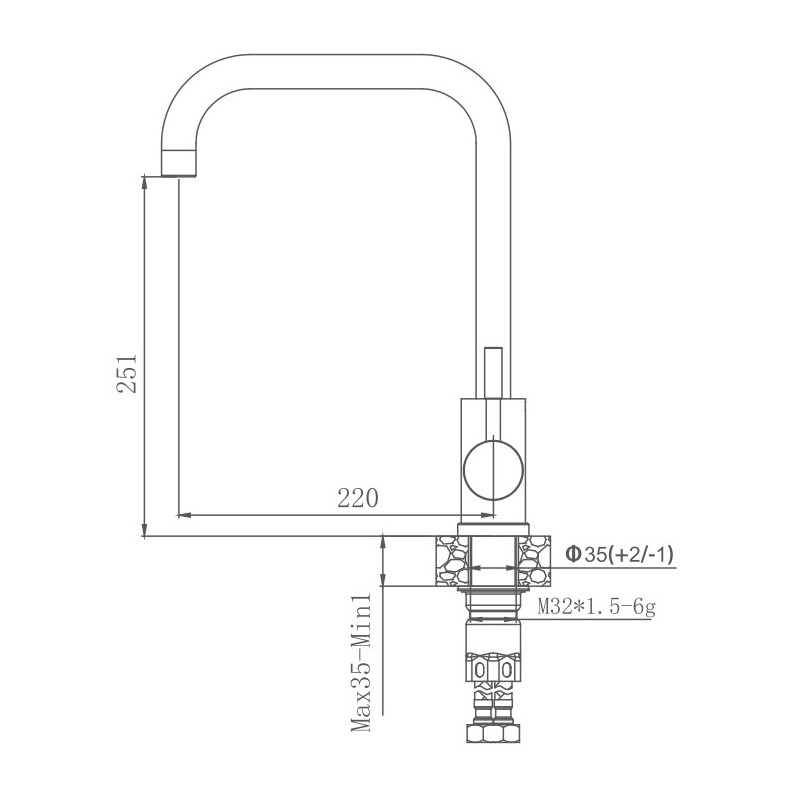 Смеситель для кухни Haiba HB71304-4 сталь