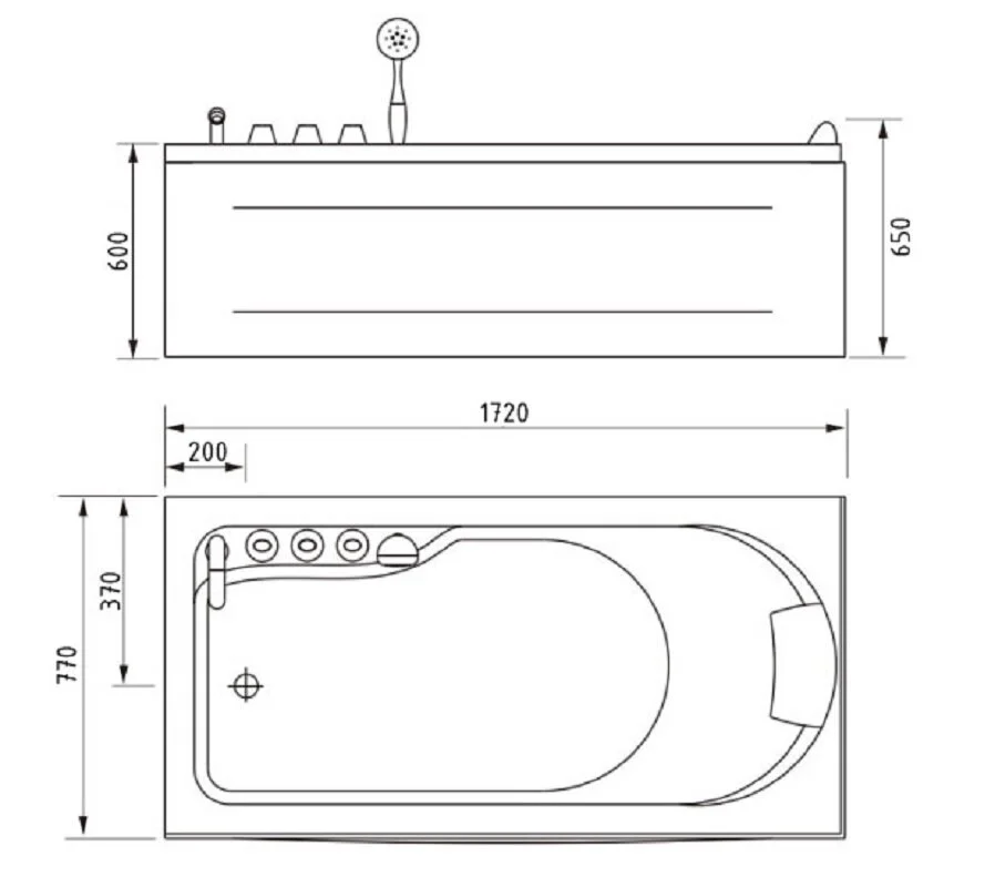 Акриловая ванна Gemy G9006-1.7 B L белый