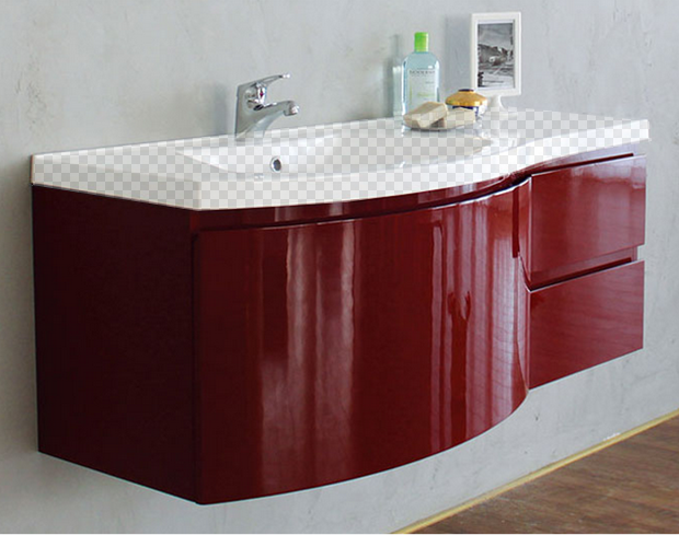 Тумба для комплекта BelBagno PROSPERO-1200-3C-SO-RB-LEFT rosso brilliante