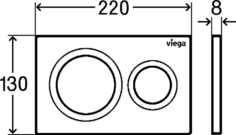 Клавиша смыва Viega Prevista Visign for Style 20 8610.1 796389, черный матовый