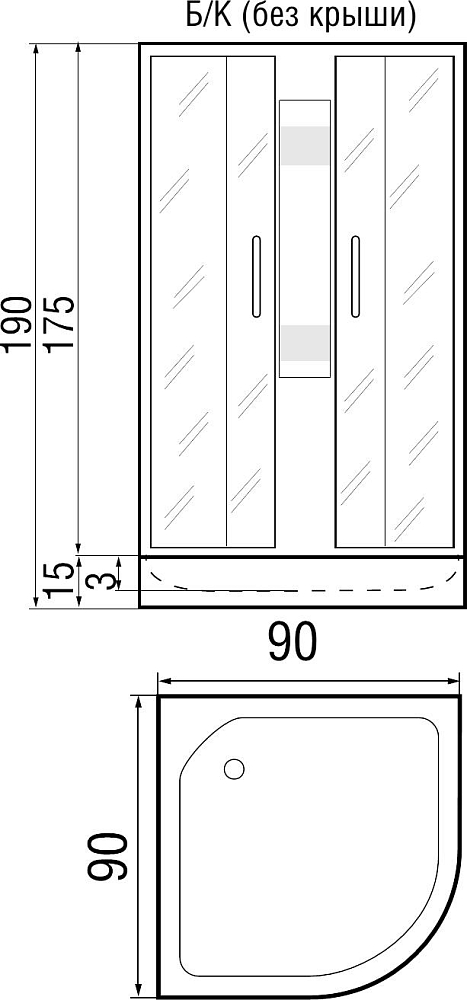 Душевая кабина River Nara Light Б/К 90/15 МТ