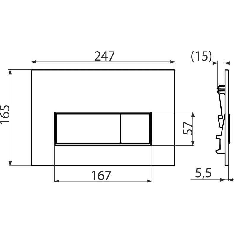 Кнопка смыва AlcaPlast Thin M578 чёрный