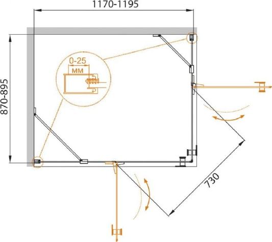 Душевой уголок Cezares CRYSTAL-S-AH-2-120/90-C-Cr-L