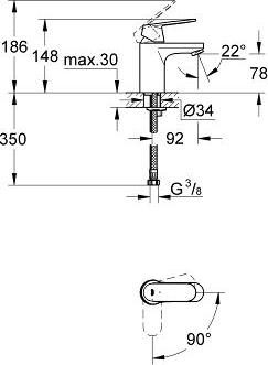 Смеситель для раковины Grohe Eurosmart Cosmopolitan 2337600E