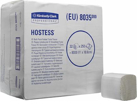 Туалетная бумага Kimberly-Clark Hostess 8035 (Блок: 32 уп. по 250 шт)