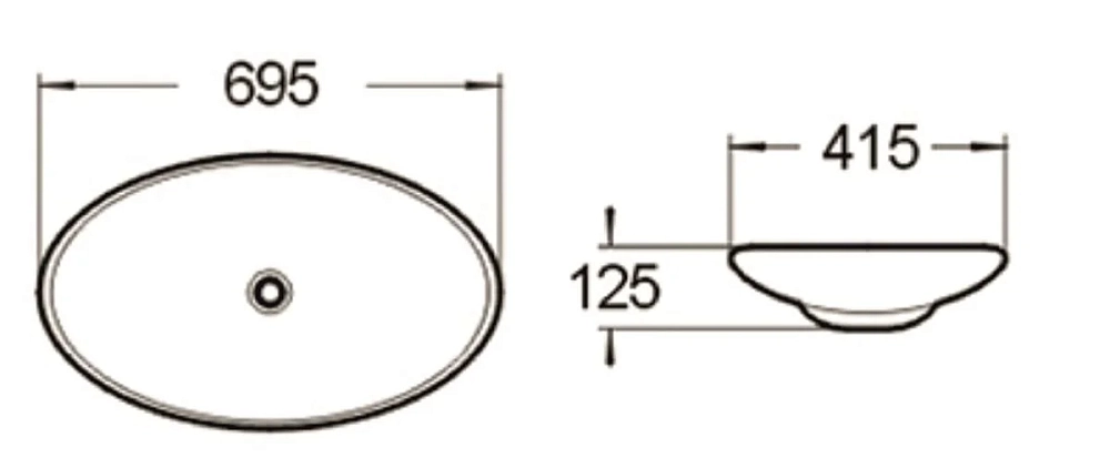 Раковина накладная SantiLine SL-1031 белый