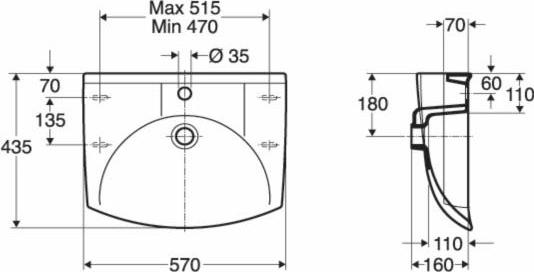 Раковина 57 см IFO Sign D73220