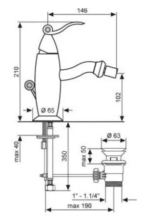 Смеситель для биде Emmevi Abel 39004OR золото