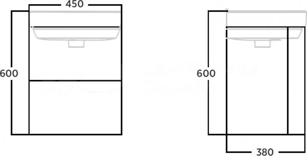 Тумба под раковину Voq Bold komplekt_mebeli Voq Bold 45 premium grey серый