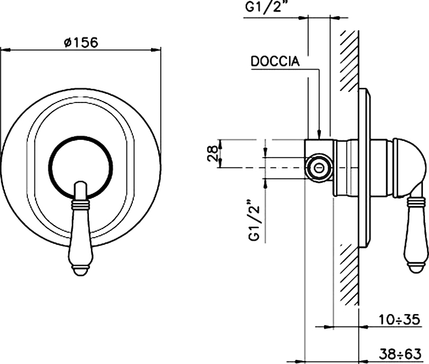 Смеситель Nicolazzi Signal 3406 CR 76 для душа