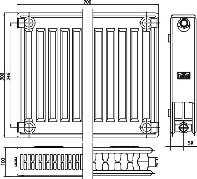 Радиатор стальной Kermi FKO 220307 тип 22