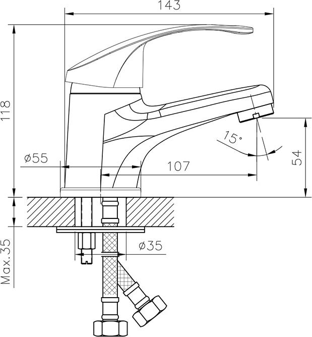 Смеситель для раковины Decoroom DR71011, хром