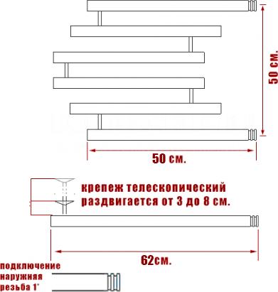 Полотенцесушитель водяной Ника Econ ПМ-4 50/50