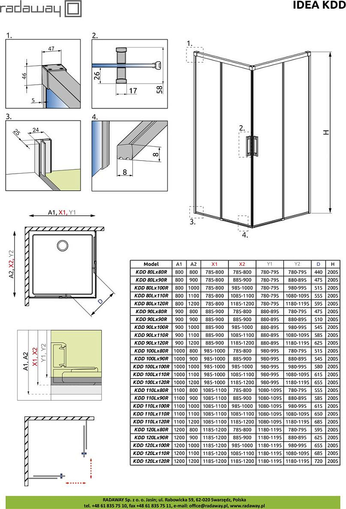 Душевая дверь Radaway Idea Black KDD 100 см 387062-54-01R