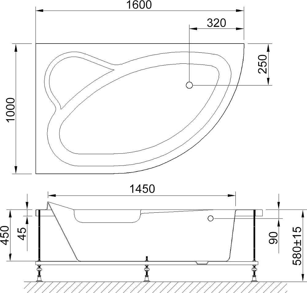 Акриловая ванна Royal Bath Alpine RB 819101 L 160 см