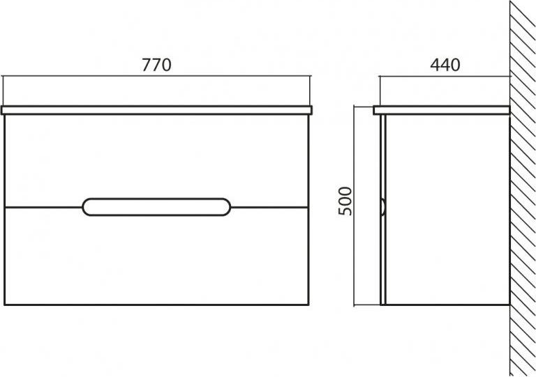 Тумба для комплекта BelBagno LUXURY/SOFT-800-2C-SO-BF bianco frassinato