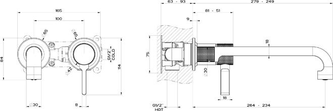 Смеситель для раковины Gessi Inciso 58089#149, finox