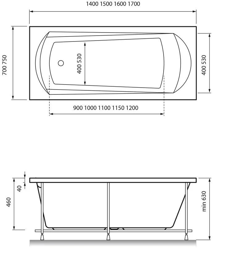 Акриловая ванна Relisan Tamiza Гл000013920 белый