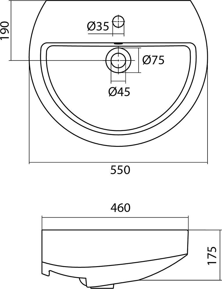 Раковина Santek Аллегро 1WH301952 55 см.