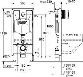 Инсталляция для подвесного унитаза Grohe Rapid SL 38722001