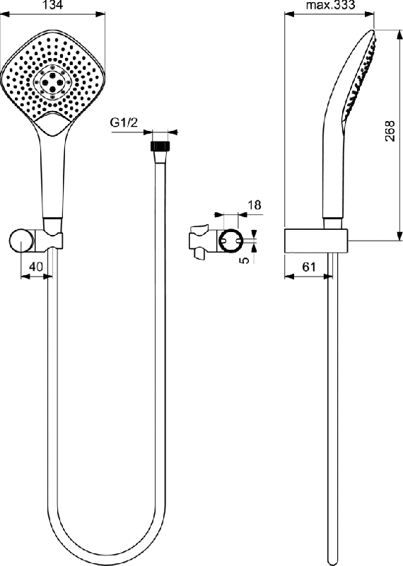 Душевой гарнитур Ideal Standard Ideal Evo B1766AA, хром